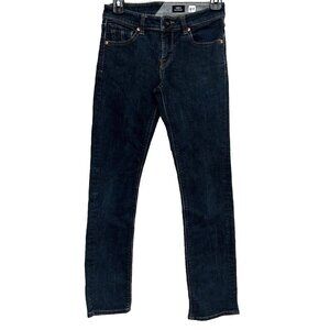 VOLCOM Women's Vorta Slim Straight Blue Denim Jeans W 27 L 27.5 Stretch Cotton